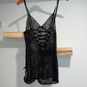 Victoria’s Secret‎ black lingerie lacy slip baby doll
